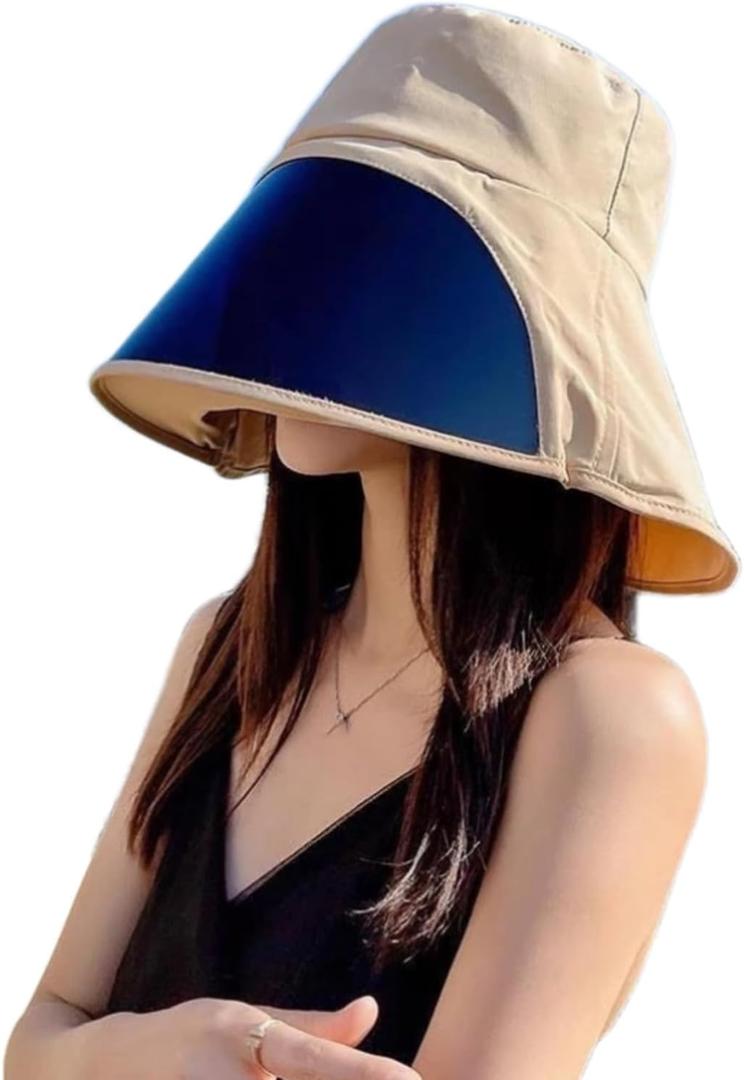 Sun Hats for Women Sun Goggles UV Protection Wide Brim with Neck Flap Visor Beach Hat Oudtoor Hiking Bucket Hats