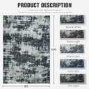 Area Rug 8x10 Living Room Rug Washable: No-Slip Abstract Soft Thin Large Black Rugs, Indoor Floor Stain Resistant Modern Carpet for Bedroom Dining Room Farmhouse Nursery Home Office (Black, 8'x10')