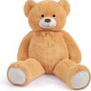 HollyHOME Giant Teddy Bear 4Ft Big Teddy Bear Stuffed Animal Birthday Valentines Day Plush Toy for Kids and Girlfriend 48 inch Tan