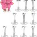 10 Pack Adjustable Doll Stand - Compatible with labubu, Display Holder for 4-8 Inches Figures, White Plastic Stand with Waist Clip, Stable Support for Collectible & Photography (Dolls Not Included) (White 10 pcs)