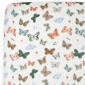 Little Unicorn Premium Crib Sheet | Breathable & Super-Soft Muslin Fabric (Butterflies)