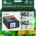 962XL Ink Cartridges for HP 962XL Ink Cartridges Combo Pack Work for HP Officejet Pro 9015e 9010 9025e 9015 9025 9018e 9025e 9020 Printer for HP 962 (4 Pack)