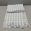 100% Cotton Throw Blanket Plaid Soft Lightweight Cozy Farmhouse Tassels Summer Thin Breathable Throws for Couch Sofa Bed (50"  60" Blue)