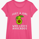 Just A Girl Who Loves Avocados - Avocado & Guacamole T-Shirt Size XS