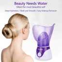Facial Steamer Personal Steam Inhaler Sauna Facial Steamer Hot Mist Moisturizing Beauty Instrument Rejuvenate and Hydrate Your Skin (Purple)