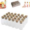 Super Z Outlet Mini Clear Glass Jars Bottles with Cork Stoppers for Arts & Crafts, Projects, Decoration, Party Favors - Size: 1-1/2" Tall X 3/4 Inches Diameter (48 Count)
