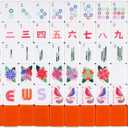 Soulchen Large Size Mahjong Tile Bag Set with 160 Orange Acrylic Mahjong Tiles with Zippered Letters for Family and Party Adults(1.4 x 1 x 0.8 Inches)