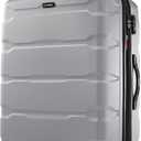 Samsonite Omni PC Hardside Expandable Luggage with Spinner Wheels, Silver, Checked-Large 28-Inch
