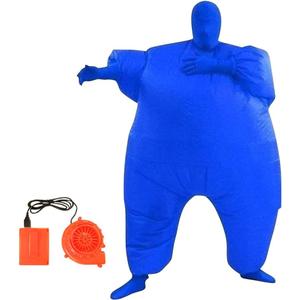 Qshine Adult Inflatable Full Body Jumpsuit Cosplay Costume Halloween Funny Fancy Dress Blow Up Party Toy (One Size, Blue)
