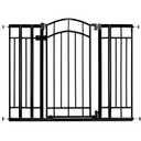 Ingenuity Multi-Use Decorative Extra Tall Walk-Thru Baby Gate, Fits Openings 28.5-48 Inch (Pack of 1), Black Metal, for Doorways and Stairways, 36' Tall Baby and Pet Gate, Black, One Size