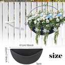 3PCS 16 Inch Half Round Planter Liners Fabric Plant Liners Half Circle Flower Basket Liners Replacement Felt Liner Coconut Liners Alternative for Wall Hanging Basket Planter