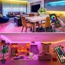 Battery Operated LED Strip Lights 26ft RGB Color Changing, Music Sync, Remote & App Control for Bedroom, Party, TV, Decor (26ft)
