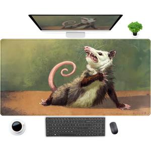 Cute Kawaii Anime Mouse Desk Mat Cartoon XXL Large Gaming Mouse Pad with Stitched Edges, Cool Computer Laptop Keyboard Mouse Mat 31.5x15.75 in, Non-Slip Rubber Base Mousepad for Gamer Lover