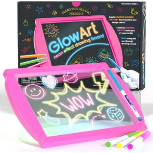 Marvin's Magic - Glow Art - LED Doodle Board for Children - Light Up Drawing Pad, with Glow in The Dark Colouring Pens - Battery Powered Magic Drawing Tablet - Light Up Tracing Pad Suitable for 5+