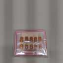 Burnt Orange Cat Eye Press On Nails Short- GJZEZ Amber Yellow Light Brown Soft Gel Square Cateye Glass Fake Nails Press Ons Gifts for Women | 16 Sizes - 32 pcs Reusable Salon Quality Faux Nail, Ginger