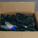 100Ft C7 LED Christmas String Lights Outdoor, Multicolor Christmas Decorations Lights with 100+5 Colored C7 LED Bulbs, Vintage Decor Light for Xmas Tree Home Yard Party Decor, E12 Base, Green Wire