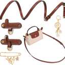 LUNINGLA Leather Strap Replacement for Longchamp Mini Bag Shoulder Pouch, Adjustable Bag Strap Crossbody Conversion Kit Compatible with Long Champ Handbag