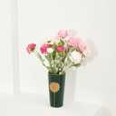 Green Vase, Glazed Ceramic Cylinder Flower Vase for Home Decor, Bedroom, Office, Living Room, Bathroom, Tabletop Decor, Centerpiece Table Decorations (Green)