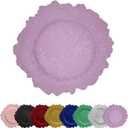 13 Inch 12pcs Reef Charger Plates  Elegant Decorative Dinner Plates for Wedding, Holiday Parties, and Formal DiningStylish Table Decor for Festive Celebrations (Purple-12XH)