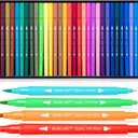 35 Dual Markers Pen for Adult Coloring Book, Coloring Brush Art Marker, Fine Tip Colored Pens for Bullet Journaling Drawing Planner