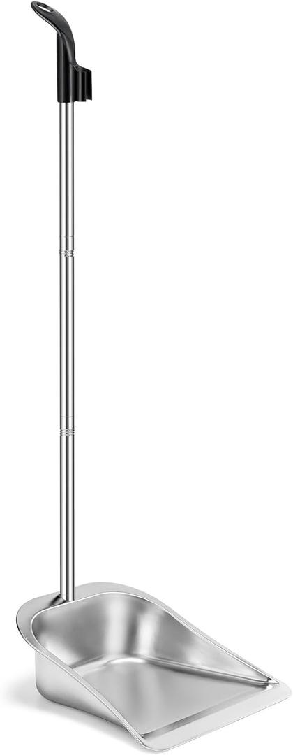 Yangbaga Dust Pans with Long Handle - 35Heavy Duty Metal Upright Stand Up Dustpan - Long Handled Stand Up Dustpans - Best Dustpans for Home/Lobby/Shop/Garage/Yard
