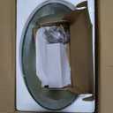 Bathroom vessel sink, Artistic Tempered Glass Oval Vessel Sink Above Counter with Chrome Faucet and Pop-up Drain Combo, Silver