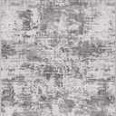 Color&Geometry 5x8 Machine Washable Low Pile Area Rugs for Living Room, Thin Soft Industrial - Neutral Area Carpet with Non Slip TPE Backing for Bedroom, Dining Room, Mottled Grey