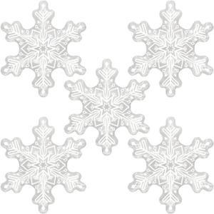 5Pcs 36inch Transparent Snowflake Balloons Christmas Clear Snowflake Foil Mylar Balloons for Winter Wonderland Ice Snow Themed Birthday Party Decorations (Style 1)
