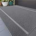Color&Geometry Front Double Door Mats Outdoor Large Doormat for Outside Entry Home Entrance Back Porch Patio Waterproof | Heavy Duty Outdoors Floor Welcome Matts Exterior - 36"x60" Grey