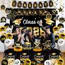 DMIGHT Graduation Decorations 2026, Class of 2026 Backdrop, Banner, 2026 Foil Balloons, Tablecloth, Hanging Swirls, Honeycomb Centerpieces, Party Supplies Decorations Set for College (Black ang GOLD)
