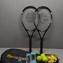 Senston Tennis Rackets for Adults 27 inch Tennis Racquets - 2 Player Tennis Racket Set with 3balls,2 Grips, 2 Vibration Dampers (Red and Blue)