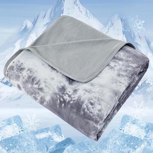 Cooling Blanket Queen Size for Hot Sleepers, Arc-Chill Cool Tech Fabric Q-Max>0.5, Lightweight Breathable Ice Cold Summer Blanket for Bed, Keep Cool for Night Sweats, 90"x90", Tie Dye Grey
