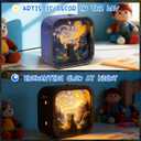 3D Wooden Puzzle Night Light DIY LED Art Lamp Kit for Adults Desk Decor Relaxing Craft Project Table Ornament and Unique Gift (Starry Cat)