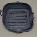 Silicone Air Fryer Liners Square - Reusable Airfryer Collapsible Basket - Easy to Clean Air Fryers Pot for 5.8 to 8 Qt Baking Tray Oven Accessories, 8.5 Inch Large (Gray)