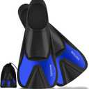WACOOL Adult Short Light Full Foot Pocket Travel Size Fins Short Blade Fins Flippers for Snorkeling Diving Scuba or Swimming Training, XL