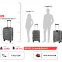 ISLAND ELEPHANT Expandable 20Inch Carry On Luggage Airline Approved - Top Opening Hardside Travel Suitcase Unbreakable -with Cup Holder,USB Charge,Side Pothook, 360°Spinner Wheels, TSA Lock-Grey