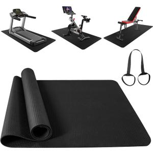 Treadmill Mat,Bike Mat,Stationary Bike Mat,Foldable Treadmill Mat for Hardwood Floors,Under Exercise Bike Trainer Pad for Indoor Gym Equipment Hardwood Floor Carpet Protector (1pcs: 23.6 * 47.2 inch)