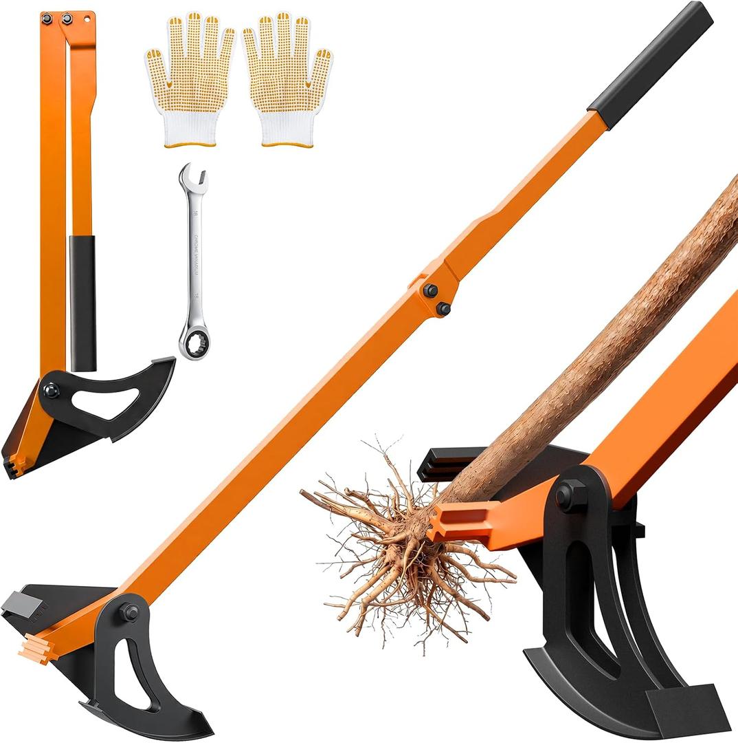 0"-2.2" Stump Remover Tool, 3-Mins Quick Removal Sapling Puller Tool, 60" High-Leverage Labor-Saving Tree Puller, Foldable Storage Tree Stump Remover, Manual Sapling Puller for Woody Shrubs In Yard
