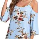 Milumia Women's Boho Cold Shoulder Floral Print Kimono Sleeve Tunic Dress (XL)