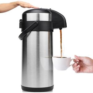 VONDIOR Airpot Coffee Dispenser with Pump - 176 oz Insulated Stainless Steel Coffee Carafe - Thermal Beverage Dispenser - Coffee Urn for Hot/Cold Water, Party Chocolate Drinks