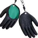2Pcs Fishing Gloves with Magnet Release - Professional Anti-Slip Catch Fish Gloves,Puncture Proof Ice Fishing Glove for Handling,Catching,Cleaning,Hunting,Fisherman Fishing Accessories, S