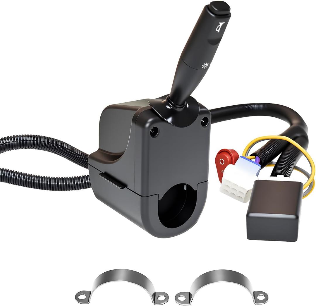 Golf Cart Turn Signal Switch with Golf Cart Light Control Box for Yamaha Club Car EZGO with 9-pin Plug Wiring Harness (12V)