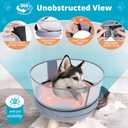 Inflatable Dog Cone with Transparent Shield, Protective Dog Donut Collar After Surgery to Stop Licking, Soft Donut Cone for Large Pets, Adjustable Recovery Collar with Buckle Visibility
