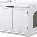 unipaws Cat Litter Box Enclosure Furniture, Cat Washroom, Hidden Litter Box Cover, Cabinet for Large Cat, Dog Proof Cat Litter Boxes, Hideaway Litter Box, Cat House, White