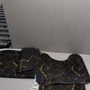 AZHM 4Pcs Shower Curtain Sets Black and Gold Marble Bathroom Sets with Shower Curtain and Rugs and Accessories Luxury Bathroom Curtain Decor Sets with 12 Hooks