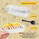 Mini Loaf Baking Pans with Lids 50 Pack,LNYZQUS 6.8oz Rectangle Aluminum Foil Mini Cake Baking Pans Tins Containers,Disposable Ramekins Baking Cups Muffin Tins-White