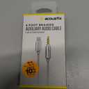 Acoustix Foot Braided Auxiliary Audio Cable Lightning To 3.5 mm Connector, 6 ft, White