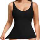 YERKOAD Compression Tanks for Women Shapewear Tank Tops Tummy Control Tank Top Scoop Neck Camisole Tops (Medium, Black)