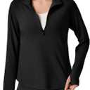 UPF 50+ Hiking Shirt for Women - 1/4 Zip Long Sleeve Sun Protection Top Lightweight & Quick Dry for Trail Running (XL)
