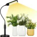 Grow Lights for Indoor Plants Desk LED Grow Light with Base Full Spectrum 50 LEDs Warm White for Indoor Plant Growing Lamp, Adjustable Gooseneck, Suitable Plants Growth (Without USB Plug)